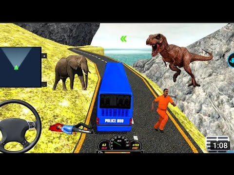 Drive US Police Bus to Transport Prisoners in Offroad bus Driving simulator Game