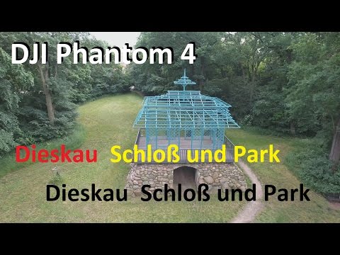 Park und Renaissance-Schloß Dieskau, Teehaus, Osttor, Mühlteich etc, 4K UHD DJI Phantom 4 Drohne
