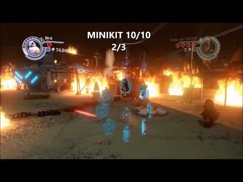 Lego Star Wars - The Force Awakens - Chapter 1 100% Walkthrough (Minikits And Red Brick)