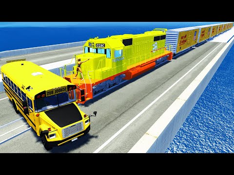 BeamNG DRIVE - LONG TRAIN Crazy Crashes