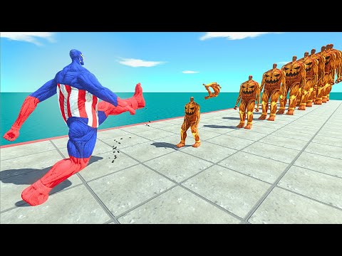 Avengers Team Evolution vs 10 Levels of Pumpkin Colossal Titan – ARBS Size Comparison