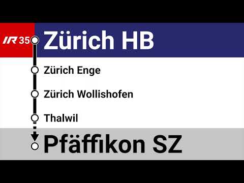 SOB Ansagen • IR35 • Zürich HB – Enge – Wollishofen – Thalwil – Wädenswil – Pfäffikon SZ