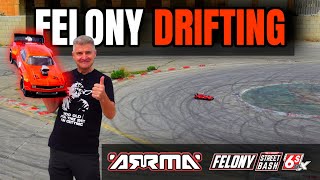 Powersliding the ARRMA FELONY at the abandoned RC race track