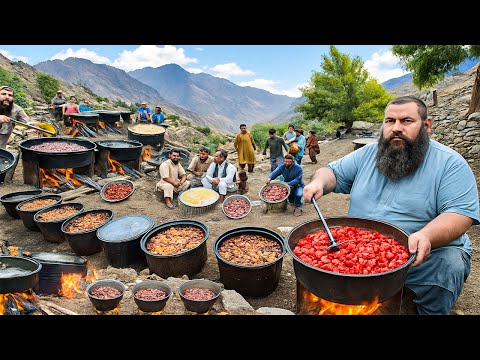 Amazing Wedding Food preparation in remote Village Afghanistan | Kabuli Pulao Cooking | Dara e noor
