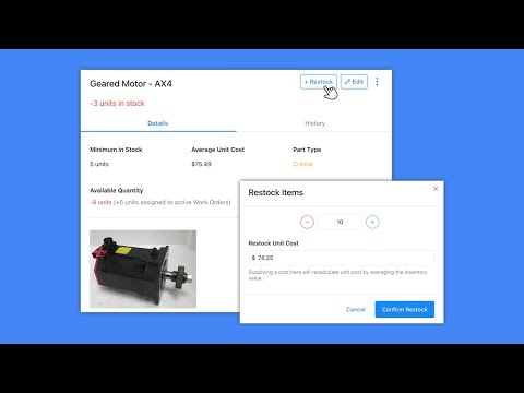 Navigate MaintainX | Restocking Parts