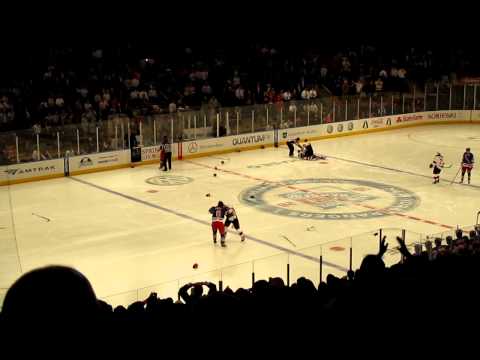 NJ Devils @ NY Rangers 19/03/12 - Fight at Tip Off