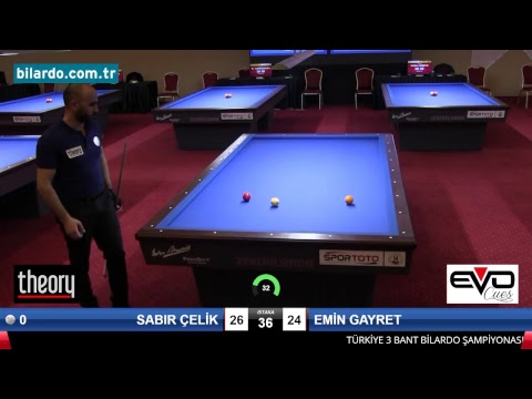 SABIR ÇELİK & EMİN GAYRET Bilardo Maçı - 2018 - TÜRKİYE 1.LİGİ-1. Tur