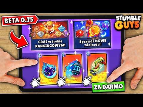 Testuję ⚠️ NOWY *TRYB RANKINGOWY* na NOWEJ (BETA 0.75) + DARMOWE SKINY ‼️ w Stumble Guys! 😱