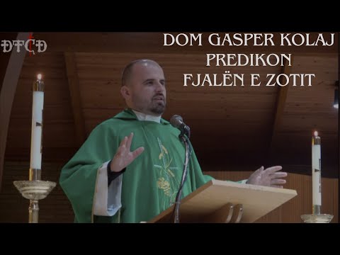 Dom Gasper Kolaj Predikon Fjalën e Zotit në Kishën Zoja Pajtore në Michigan