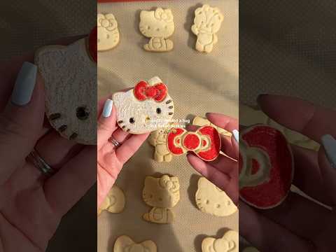 hello kitty cookies 헬로키티 쿠키 만들기 🎀 #baking #recipe #shorts