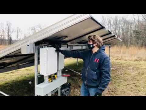 Chris explains the Solaria ground mount system Even on a cloudy day it’s “doing its thing ”