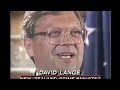 David Lange talks No Nukes with U.S reporter (1987)