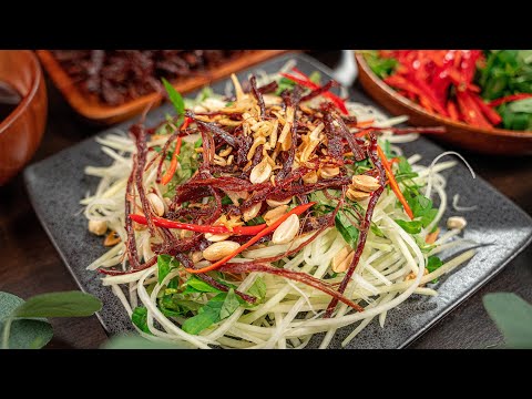 Công thức Nước Trộn Gỏi Đu Đủ Khô Bò ngon hết nước chấm | Papaya and beef jerky recipe