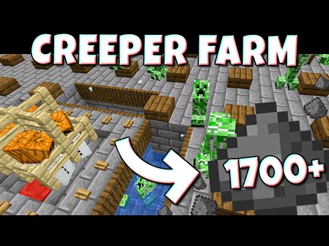 Creeper Farm With Snow Golems - No Cats, No Redstone - MushoDen — Minecraft farm tutorial thumbnail