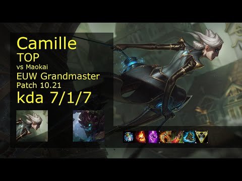 Camille Top vs Maokai - EUW Grandmaster 7/1/7 Patch 10.21 Gameplay