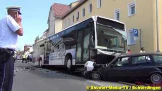 preview picture of video 'Busfahrer verliert Kontrolle über Bus - Schwerer Busunfall in Echterdingen Stadtmitte | MANV-Alarm'