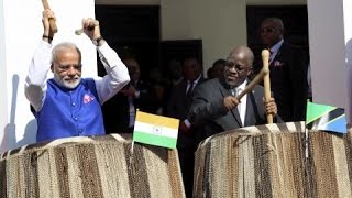 PM Modi Plays Drums in Tanzania