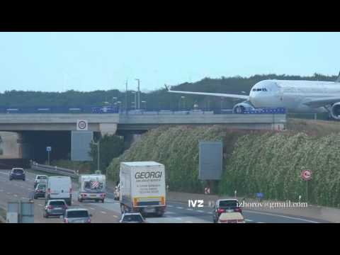 Airbus 330 over autobahn