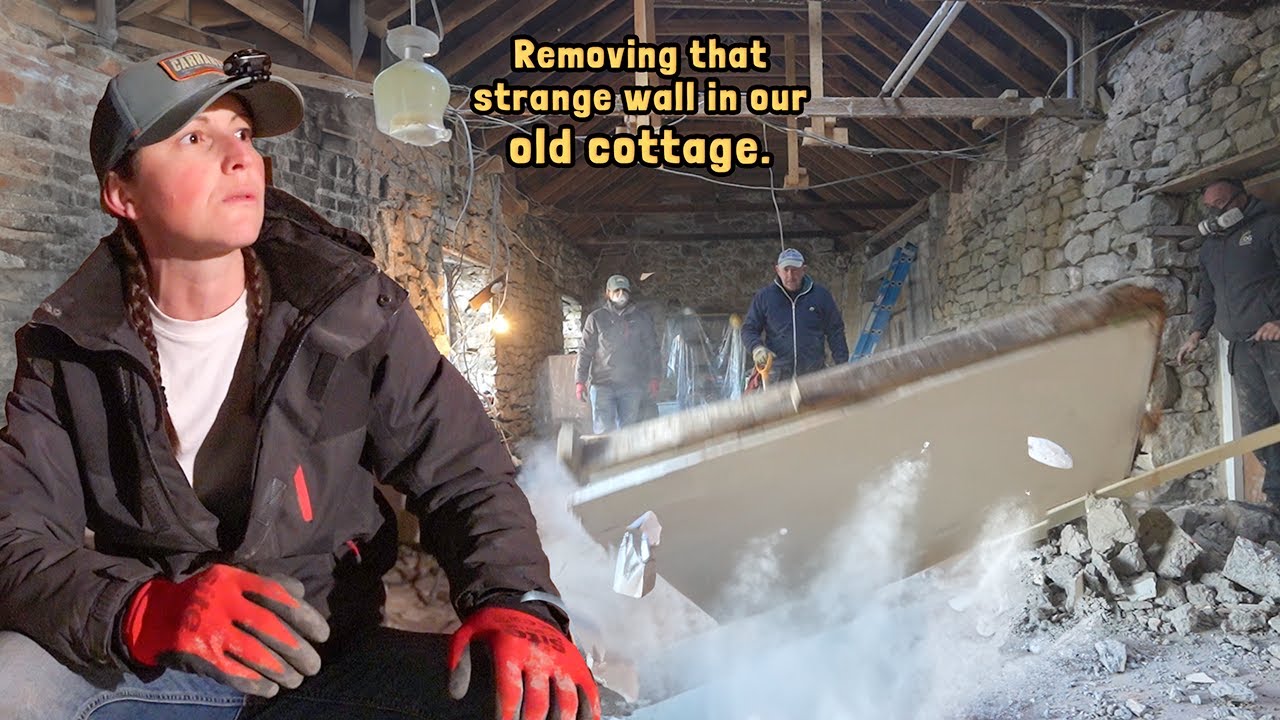 TOTAL DEMOLITION - Taking down THAT wall in old traditional Irish cottage restoration.