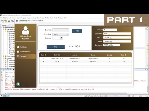 JavaFX Tutorial Part (1/3) - Book Shop Management System with Source Code