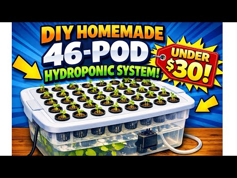 How to Make a LARGE 46-Pod HYDROPONIC SYSTEM for UNDER $30 #GrowWhatUEat26 #SurvivalSeeds2026 #diy 
