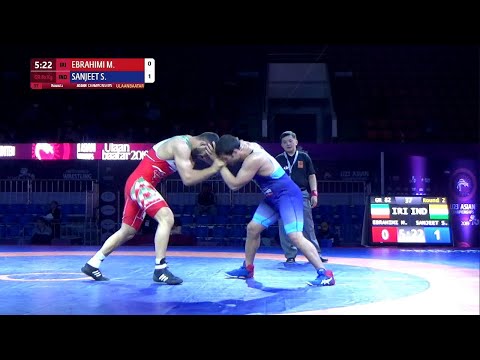 Round 2 GR - 82 kg: M. EBRAHIMI (IRI) v. S. SANJEET (IND)