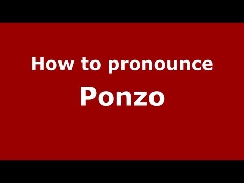 How to Pronounce Ponzo - PronounceNames.com