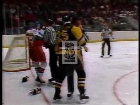 Kevin McCarthy(pit) vs Grant Ledyard(nyr) 3/26/1985