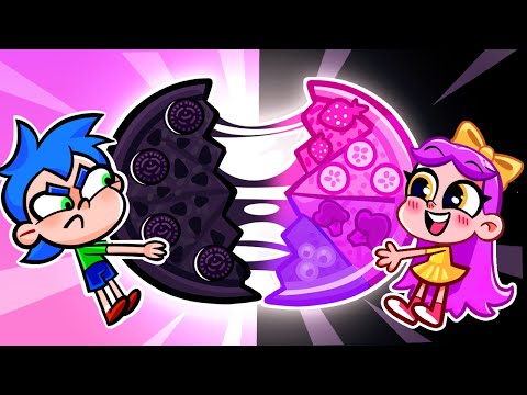 Pink VS Black Challenge Song | Funny Kids and Toddler Songs