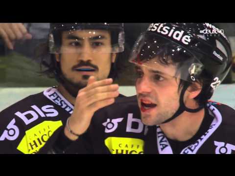 Jannik Fischer hit on Michaël Loichat - SC Bern vs HC Lausanne