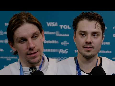 Haula, Aho after Finland's Bronze Medal Game win 🥉 🇫🇮