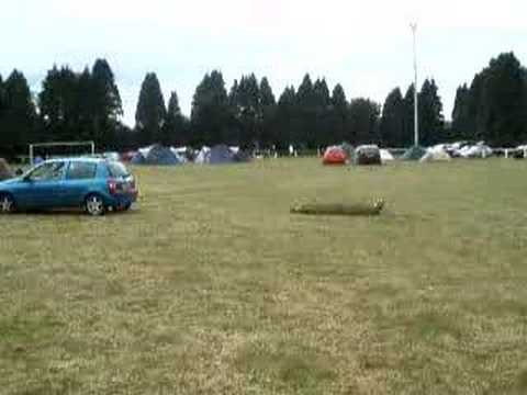 Brecon Jazz Boy pulled from tent by car