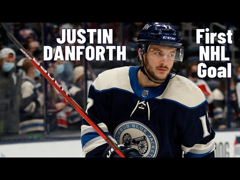 Justin Danforth #17 (Columbus Blue Jackets) first NHL goal Nov 18, 2021