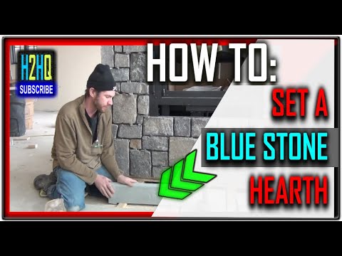 How to set a blue stone hearth (perfectly flush with a floor!)