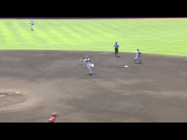 【ファーム】守備で支配下へアピール!! ファイターズ・濱田泰希 軽快なランニングスロー!! 2025年7月3日 北海道日本ハムファイターズ 対 オイシックス新潟アルビレックスBC