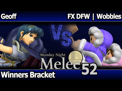 MNM 52 Melee - Geoff (Marth) vs FX DFW | Wobbles (ICs) - Winners Bracket