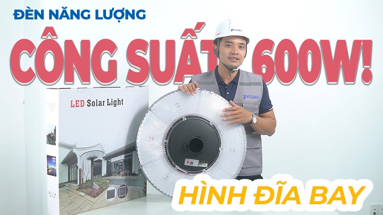 [600W] Đèn năng lượng mặt trời KITAWA hình đĩa bay kim cương UFO 600W UF1600