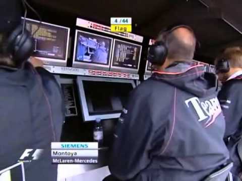 Belgian Grand Prix 2005 - Montoya crash (MTV3)
