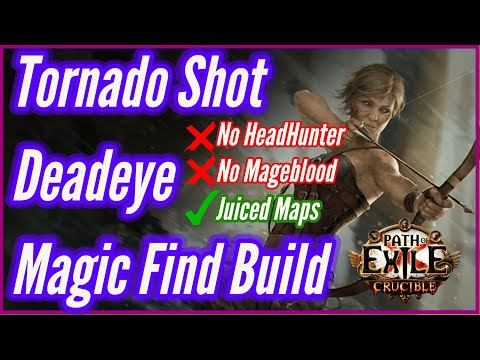 Build Guide Tornado Shot Magic Find Deadeye | Path of Exile Crucible League 3.21 PoE