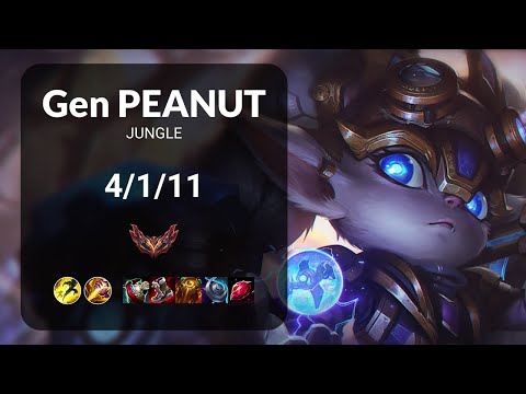 Gen Peanut Poppy vs Ivern JUNGLE - KR GRANDMASTER Patch 13.12