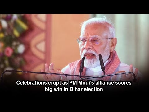 Celebrations erupt as PM Modi’s alliance scores big win in Bihar election