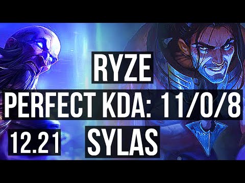 RYZE vs SYLAS (MID) | 11/0/8, Legendary | KR Master | 12.21