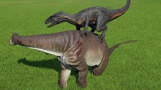 Nigersaurus New Death Animations VS All Large Carnivores - Jurassic World Evolution