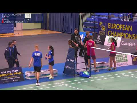 Delrue  Moinard vs Van Der Aar  Tirtosentono XD, Final   European Jnr  C’ships 2018