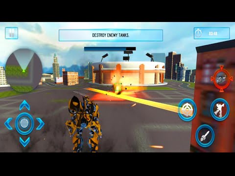 Flying Helicopter Robot Transform War Robot Games (Android Gameplay)