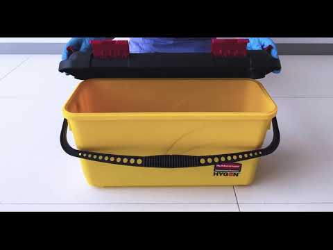 Yellow//Black Rubbermaid Commercial HYGEN Hygen Top Down Charging Bucket