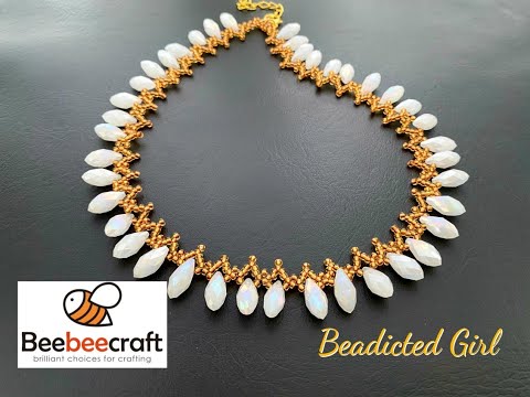 Beebeecraft Tutorial || Beaded Necklace ||  $5 Coupon code Beadicted5