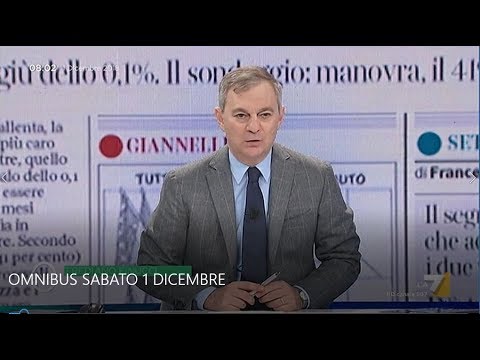 Omnibus di sabato 1 dicembre 2018 condotto da Frediano Finucci