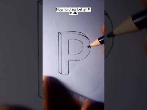 How to draw letter P in 3D easy trick #shorts #3ddrawing #art  #howtodraw #3d