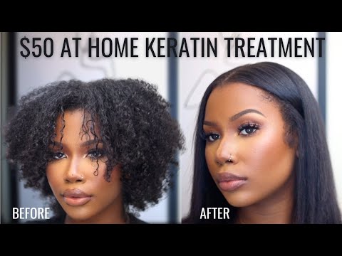 HOW TO USE KERATIN TREATMENT AT HOME TO STRAIGHTEN NATURAL HAIR!